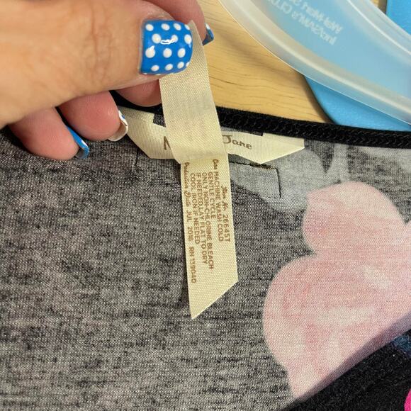 Matilda Jane shirt blouse top women's XL pink and red roses on black stretchy - Picture 9 of 16